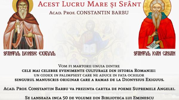 arhiepiscopia timisului cel mai vechi manuscris ramas de la sfantul dionisie exiguul lansat la constanta