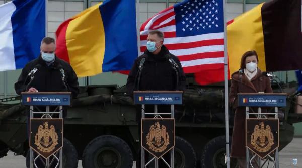 iohannis la baza mihail kogalniceanu alaturi de ministrul francez al apararii prezenta voastra le da romanilor incredere