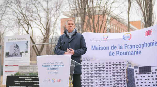 inaugurarea constructiei casei francofoniei klaus iohannis pana ne am organizat deja a iesit cu constructia din pamant