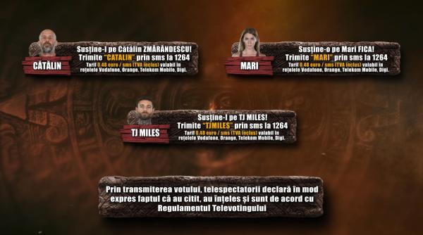 eliminare survivor romania tj miles vs mari fica vs catalin zmarandescu cine pleaca acasa