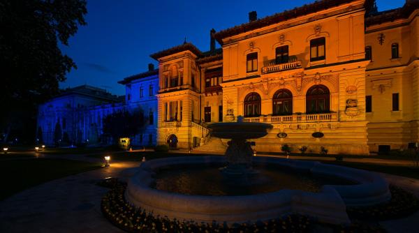 palatul cotroceni iluminat in culorile drapelului ucrainei de ziua europei