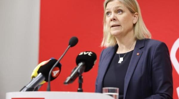 premierul suedez luni sustinerea in parlament pentru aderarea la nato