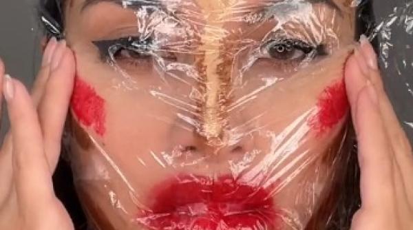 asa ceva mai rar machiaj cu folia alimentara trucul e viral pe tiktok video