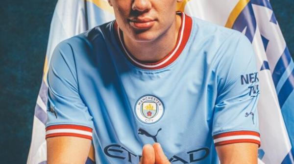 haaland a fost prezentat oficial de manchester city in echipamentul cetatenilor