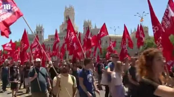 protest la madrid impotriva summitului nato tancuri da dar cu bere si tapas video