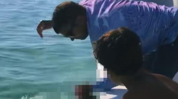 un tata a fost atacat de rechin sub privire neputincioase ale fiului sau video