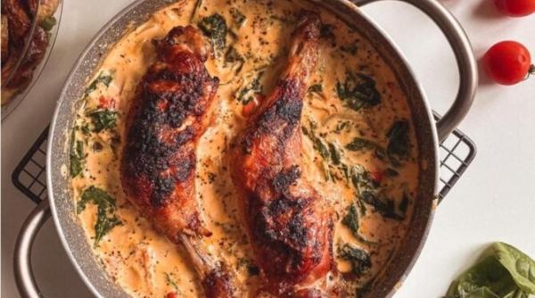 pulpe de pui in sos de rosii si spanac reteta ideala pentru o zi de duminica in familie