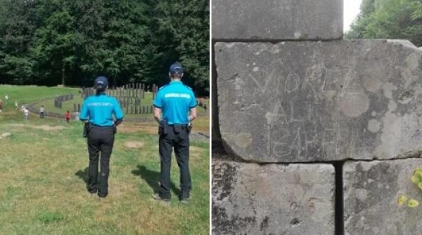 din plictiseala un barbat a vandalizat zidul cetatii sarmizegetusa