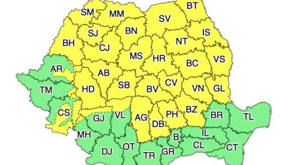 alerta meteo cod galben de vreme rea in aproape toata tara de miercuri revine canicula