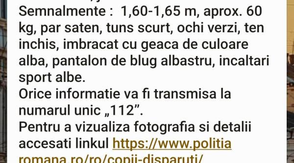 ro alert alerta portocalie un minor a disparut