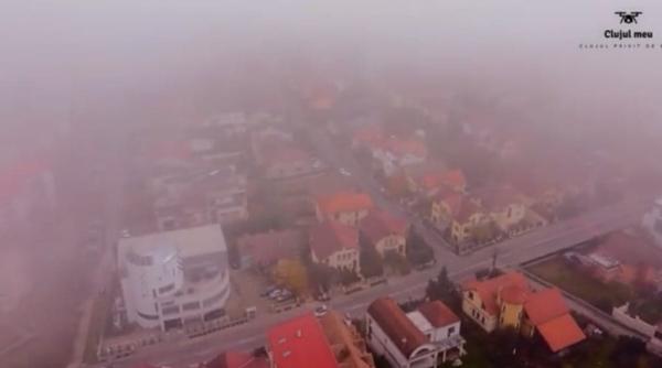 fenomen spectaculos surprins in cluj o drona a filmat cerul si patura de nori de la altitudini foarte mari video