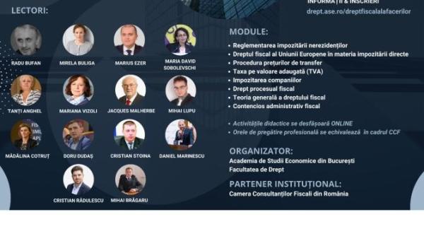 o noua editie a programului postuniversitar drept fiscal al afacerilor organizat de facultatea de drept ase