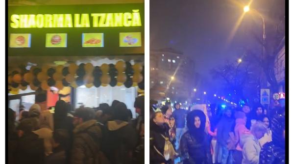 coada de sute de persoane la shawormeria lui tzanca uraganu manelistul ofera shaworme gratis