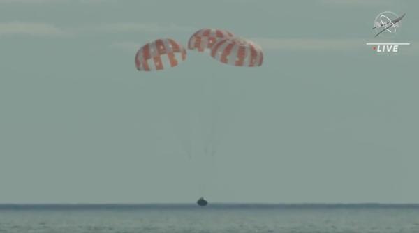 capsula orion a amerizat cu succes video