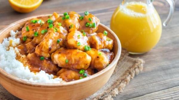 pui in sos de portocale o mancare chinezeasca delicioasa reteta se face simplu si rapid
