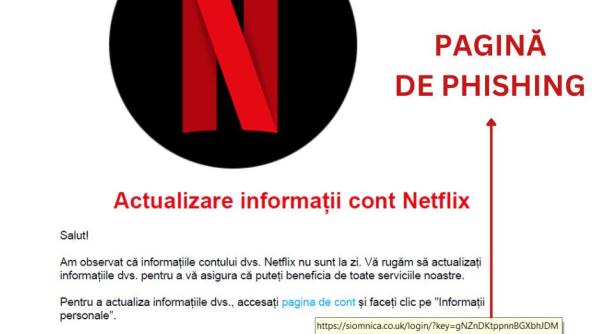 schema netflix e mailuri si sms uri date de hoti prin care esti notificat ca trebuie sa ti actualizezi informatiile de client
