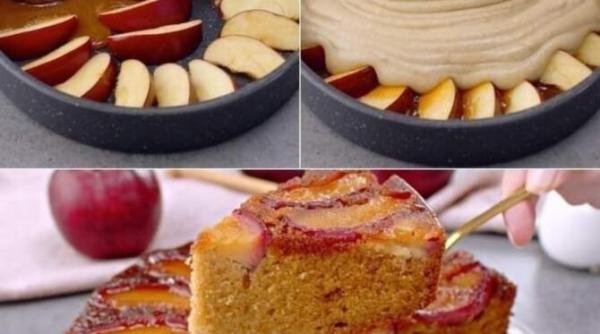 ti e pofta de ceva dulce si rapid de facut in timpul saptamanii iata delicioasa reteta de prajitura cu mere