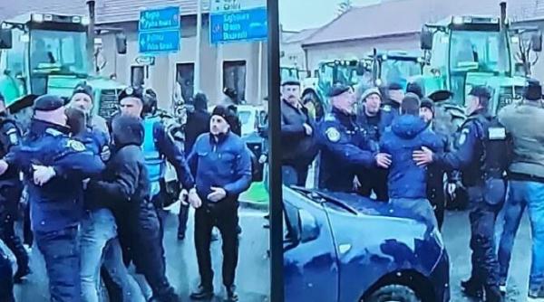 altercatie intre jandarmi si fermieri in vama nadlac
