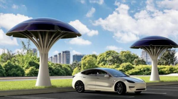 cum arata copacii solari care vor incarca masini in viitor imagini spectaculoase