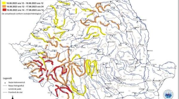 cod rosu de inundatii in sud vestul si vestul tarii pana sambata