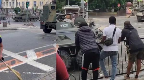 rusii asista pasiv la miscarile trupelor wagner prin orasele din federatia rusa video viral