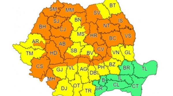 anm alerta meteo generala cod galben cod portocaliu de averse fulgere vant puternic vijelii si grindina pana la 70 l mp