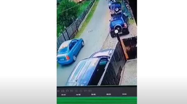 un barbat din prahova s a ales cu dosar penal dupa ce ar fi calcat intentionat un caine cu masina momentul a fost surprins de o camera de supraveghere video