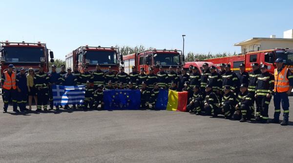 pompierii romani din grecia predau stafeta colegilor francezi