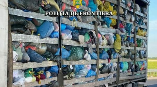 tir cu 16 tone de deseuri textile din germania intors de la vama nadlac