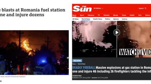 exploziile de crevedia au facut inconjurul presei internationale the sun a descris tragedia ca fiind o minge de foc mortala