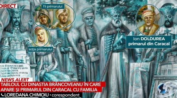 primarul din caracal si patronul statiei ilegale de gpl pictati alaturi de constantin brancoveanu neagoe basarab si alti domnitori feudali foto in articol