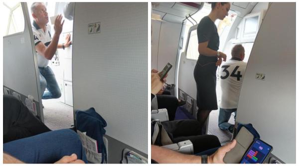 am baut un paharel doua un barbat in stare de ebrietate a facut circ in avionul cluj roma