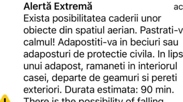 nou mesaj ro alert in dobrogea e posibil sa cada drone
