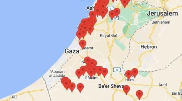 harta inspaimantatoare a atacurilor impotriva israelului reuters ministerul apararii confirma razboiul si mobilizeaza si rezervistii