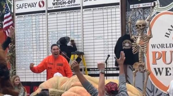 cel mai mare dovleac din lume a fost stabilit un nou record mondial video