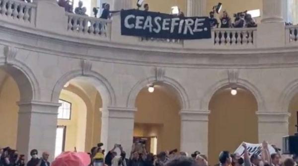 protest la capitoliu sute de manifestanti cer incetarea focului israel hamas video