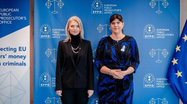 alina gorghiu ministrul justitiei discutie cu laura codruta kovesi la bruxelles