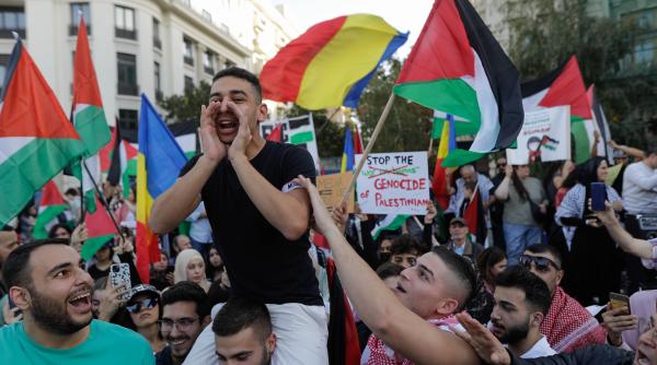 protest pro palestina in piata universitatii din bucuresti