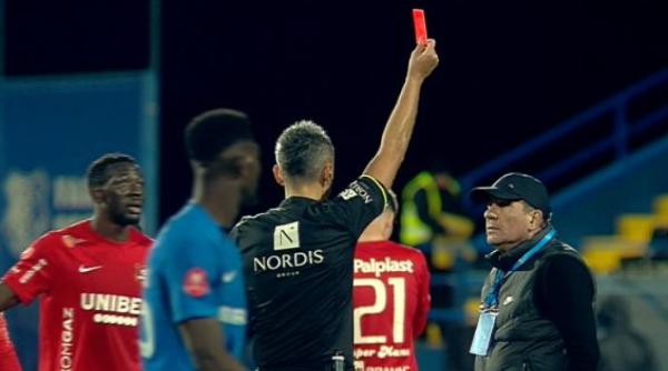 gheorghe hagi eliminat de arbitrul meciului farul hermannstadt