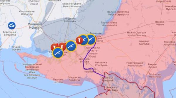 vesti bune din sud ucraina a impins armata rusa de ocupatie pana la 8 kilometri adancime pe malul stang al niprului