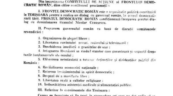 34 de ani de cand balconul teatrului national din timisoara a intrat in istorie