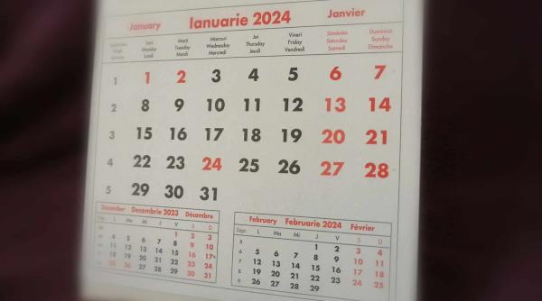 in 2024 din 20 de zile libere legale 13 vor fi in cursul saptamanii calendar