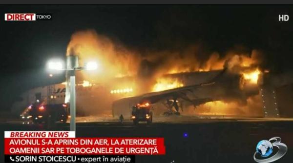 un avion de pasageri a aterizat in flacari pe aeroportul haneda din tokyo sorin stoicescu pericolul de explozie este major