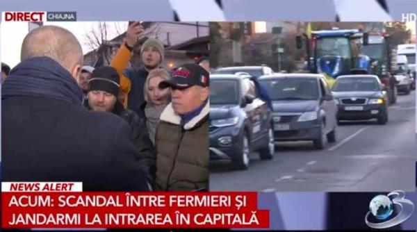 scandal intre fermieri si jandarmi la intrarea in capitala