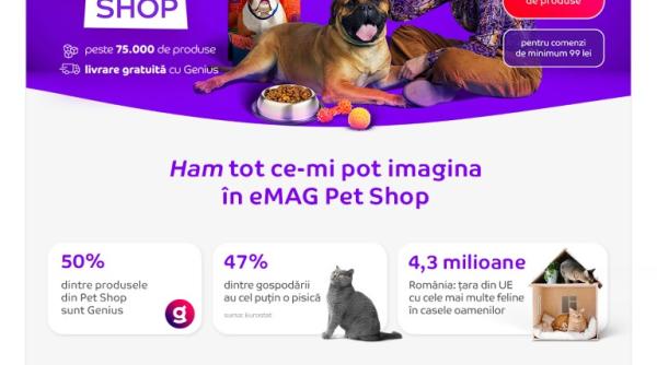 cele peste 8 milioane de pisici si caini din casele romanilor au de astazi shopul lor pe emag