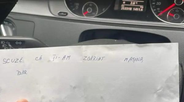 asa ceva mai rar mesajul gasit de un sofer pe parbriz scuze ca ti am zgariat masina dar