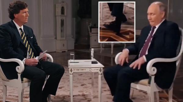 ce s a intamplat cu piciorul lui putin in timpul interviului cu tucker carlson gestul controversat facut de presedintele rus video