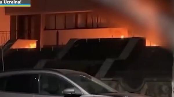 incendiu la centrul nato din chisinau se presupune ca focul a fost pus intentionat video