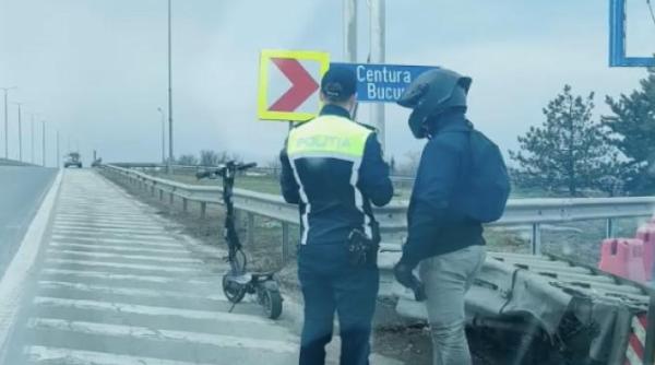 barbat surprins cu trotineta pe autostrada titi aur glumim dar pericolul este foarte mare video