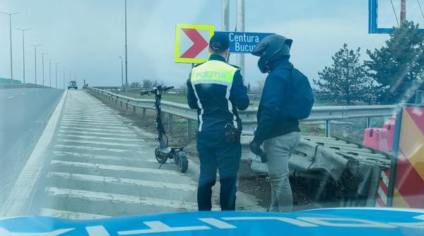 cu trotineta pe autostrada risc major titi aur se vede cat de constient este participantul la trafic